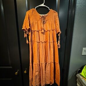 Listicle Terracotta Long Sleeve Dress